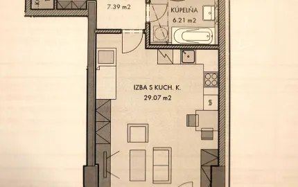 Svetlý 1-izbový apartmán s veľkým južným balkónom v rezidencii PREMIÈRE
