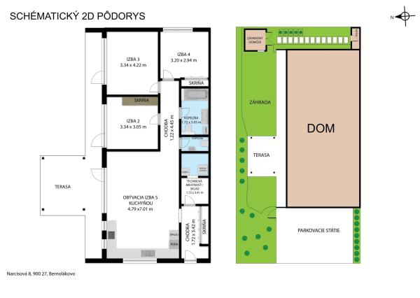  Bernolákovo- 4 izbový bungalov, novostavba, kompletne zariadený