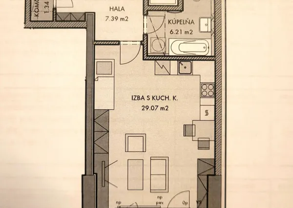 Svetlý 1-izbový apartmán s veľkým južným balkónom v rezidencii PREMIÈRE